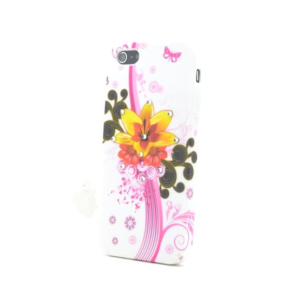 Diamant FlexiCase Cover til Apple iPhone 5/5S/SE - Gul Blomst Yellow