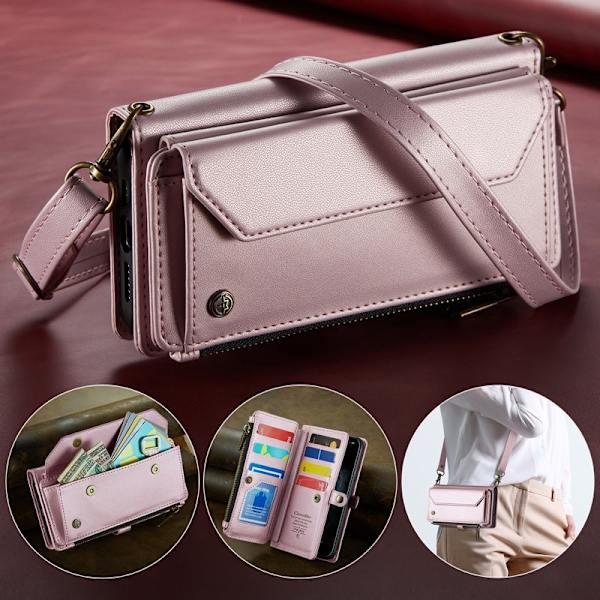 CASEME Plånboksfodral Konstläder för iPhone 11 Pro Max - Rosa
