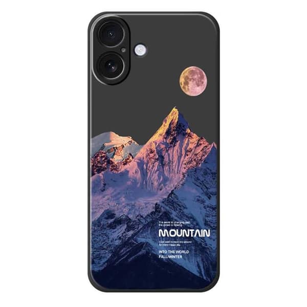 Mobilskal till iPhone 17 Blue Snow Mountain Pattern TPU - Svart Svart