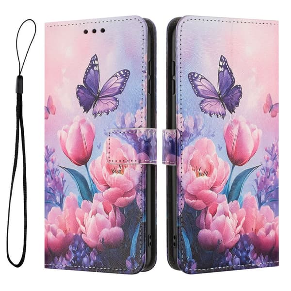 Plånboksfodral för Samsung Galaxy S26 Plus Mönstertryck Konstläder - Rosa