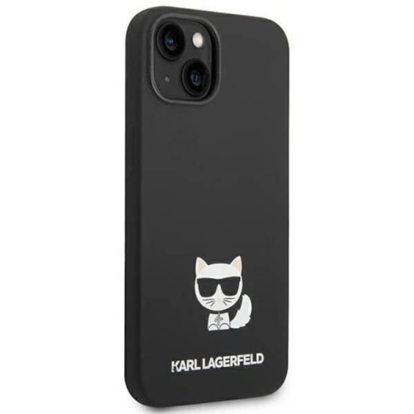 Karl Lagerfeld iPhone 14 Plus -kuori Silicone Choupette Body - Musta