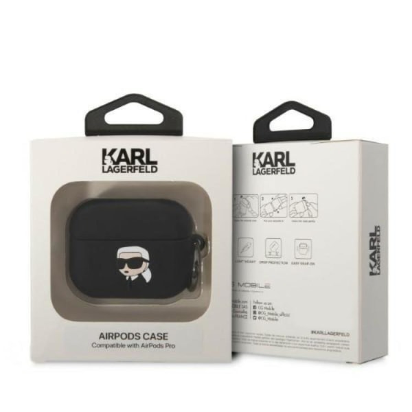 Karl Lagerfeld AirPods Pro Skal Silicone Karl Head 3D - Svart