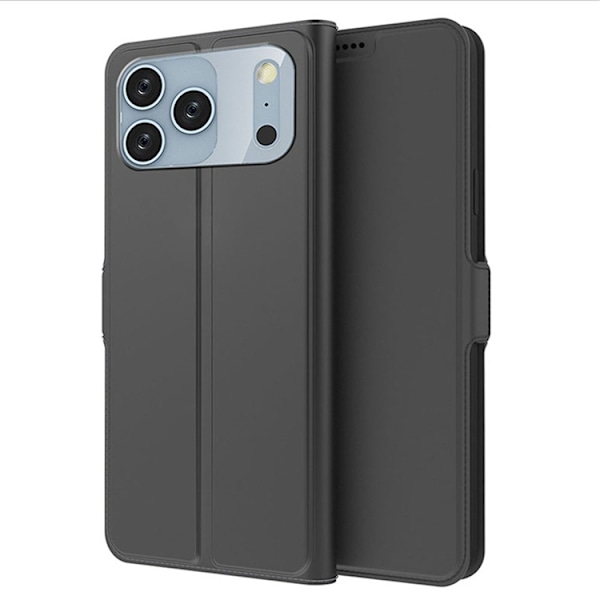 iPhone 17 Pro Plånboksfodral Shockproof Svart