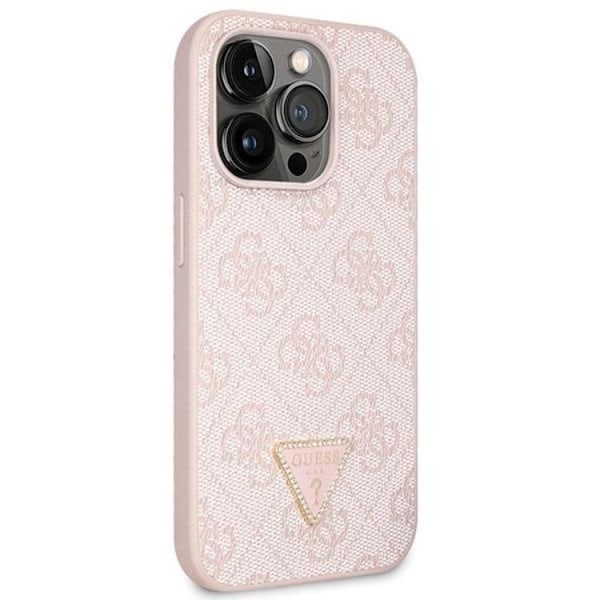 Guess iPhone 15 Pro Mobilskal Crossbody Metall Logo - Rosa