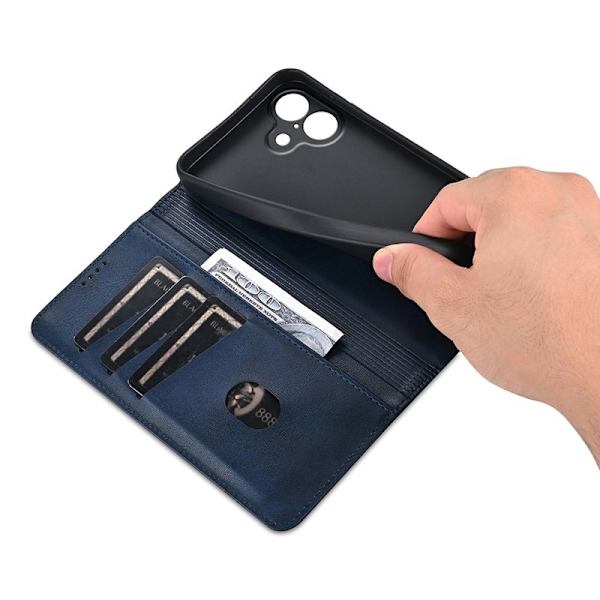 AZNS iPhone 17 Plånboksfodral Konstläder - Blå