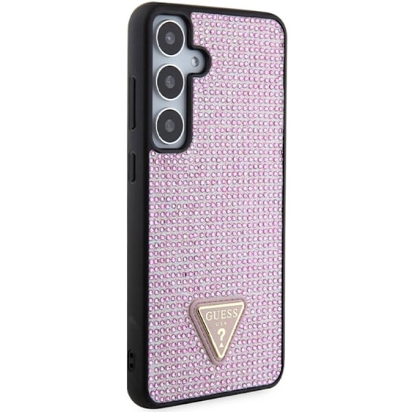 Guess Galaxy S24 Plus Mobilskal Rhinestone Triangle - Rosa