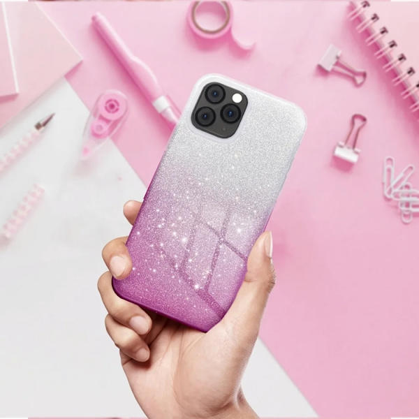 Mobilskal till iPhone 17 Pro Max Shining - Transparent/Rosa Transparent
