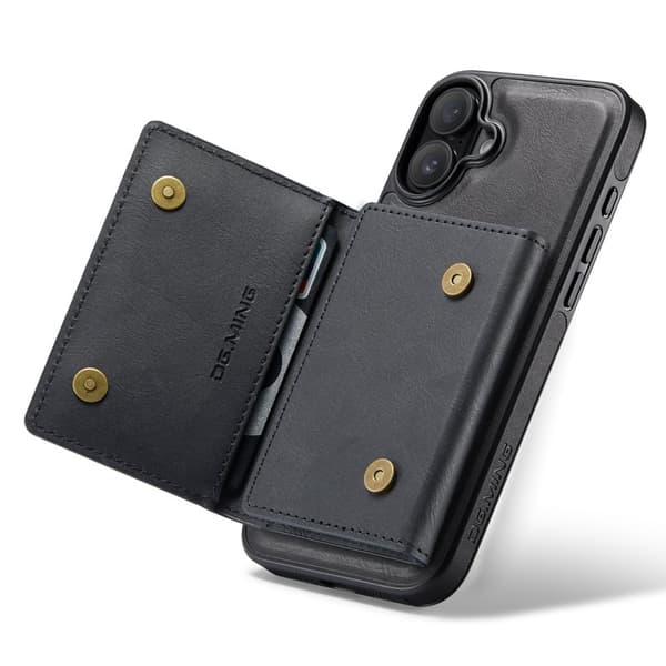 DG.MING M5 Series Mobilskal till iPhone 16 Plus Magnetiskt Konstläder Svart