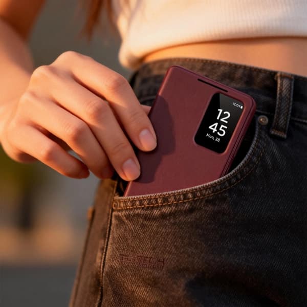 Tech-Protect Plånboksfodral För Galaxy S26 Smart - Mulberry Vinröd