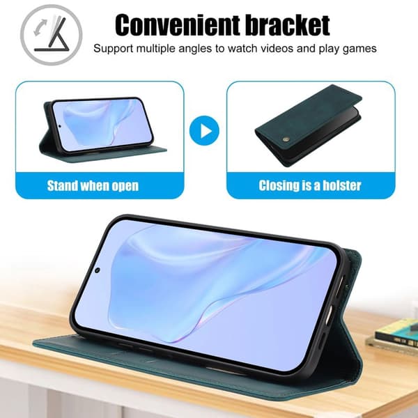 Plånboksfodral för Samsung Galaxy S26 Ultra Konstläder RFID - Mörkgrön
