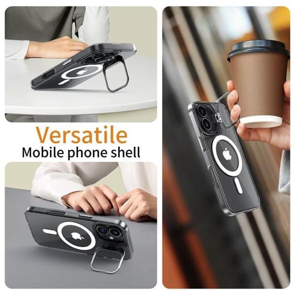 Tech-Protect Telefontaske til iPhone 16 Magsafe Magstand - Klar Transparent