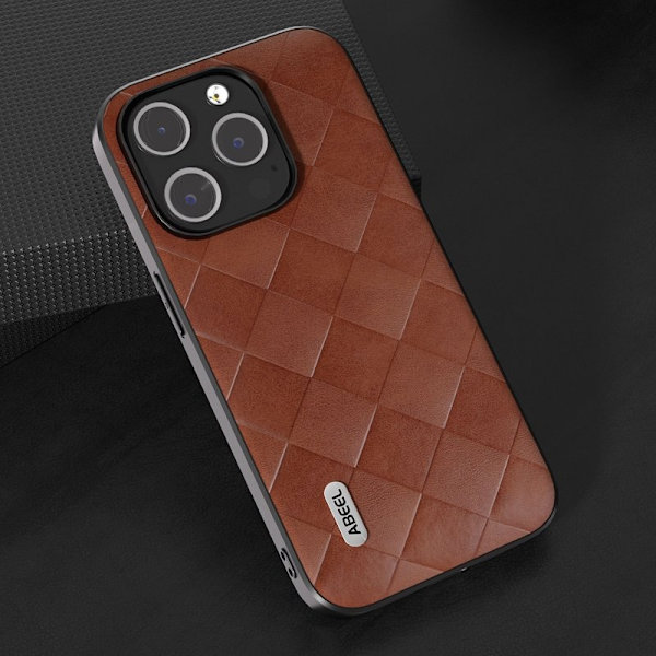 ABEEL Mobilskal till iPhone 15 Pro Max Scratch Proof PU Läder Brun