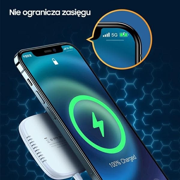 USAMS Induktionsladdare US-CD159 Magnetisk W1 15W iPhone 12 - Svart
