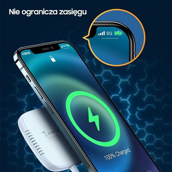 USAMS Induktionsoplader US-CD159 Magnetisk W1 15W iPhone 12 - Sort