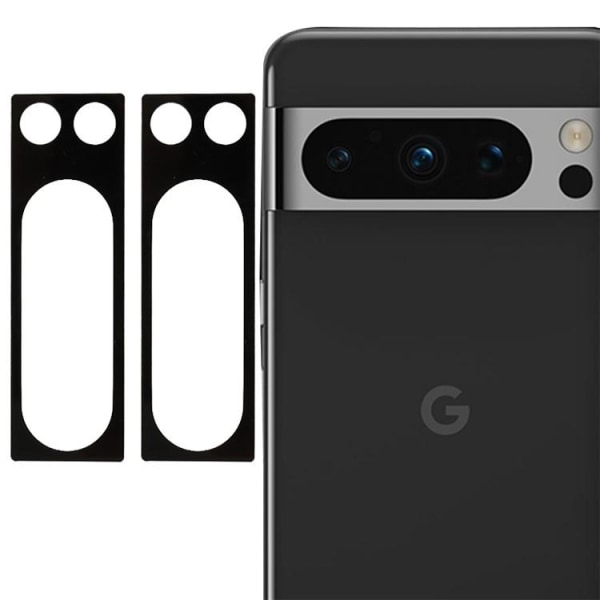 [2-PACK] Google Pixel 8 hærdet glas kameralinsebeskytter - sort