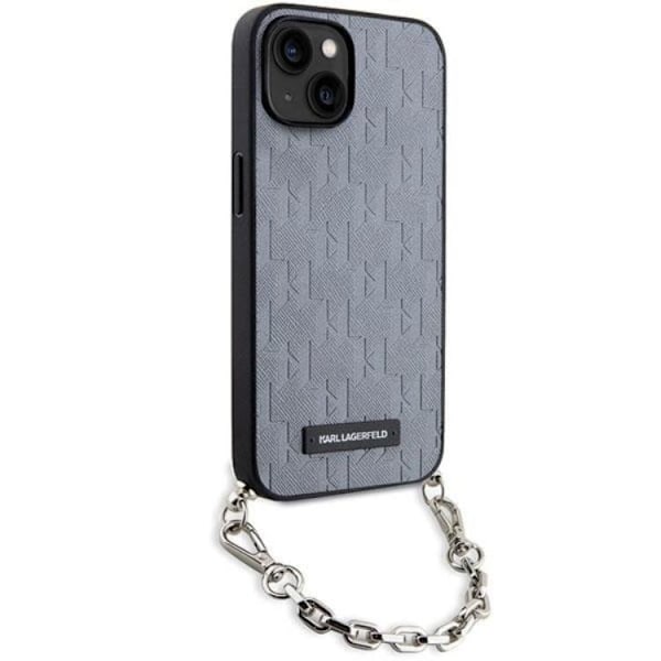 KARL LAGERFELD iPhone 14 Mobilskal Saffiano Monogram Chain
