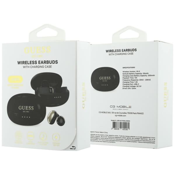 Guess Trådlös Hörlurar In-Ear Metalic Classic Logo - Svart