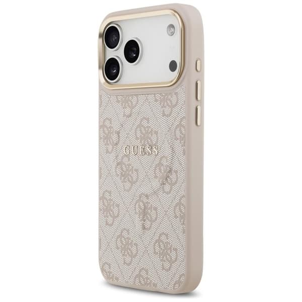 Guess Mobilskal till iPhone 17 Pro Max MagSafe 4G PU Classic Logo - Rosa Rosa