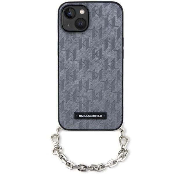 KARL LAGERFELD iPhone 14 Mobilskal Saffiano Monogram Chain