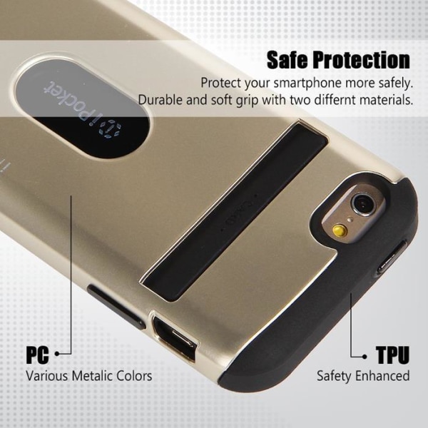 Mercury iPocket Premium skal med kortplats till Apple iPhone 6(S) Plus - Gold