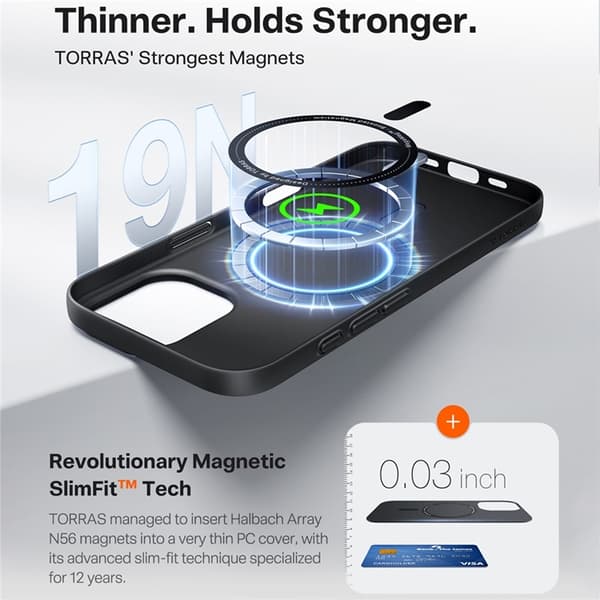 TORRAS Mobilskal till iPhone 17 MagSafe Shockproof - Svart Svart