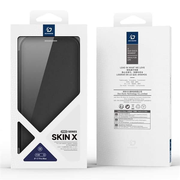 Dux Ducis iPhone 17 Pro Max Plånboksfodral MagSafe Skin X Pro Svart