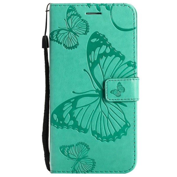 Butterflies Wallet Case iPhone 13 Mini - Turkis