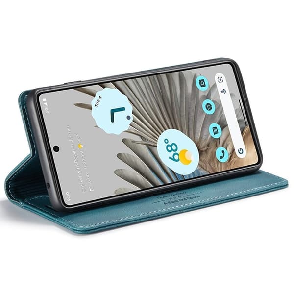 AUTSPACE A01 Google Pixel 7 Pro Fodral Retro Matte KonstLäder - Blå