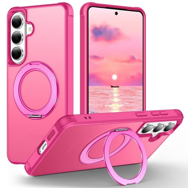 Mobilskal för Samsung Galaxy S26 Magnetiskt Kickstand TPU + PC - Rosa