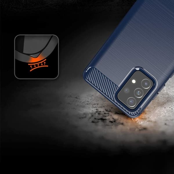 Carbon Fleksibelt TPU-cover til Samsung Galaxy A72 4G - Blå Blå