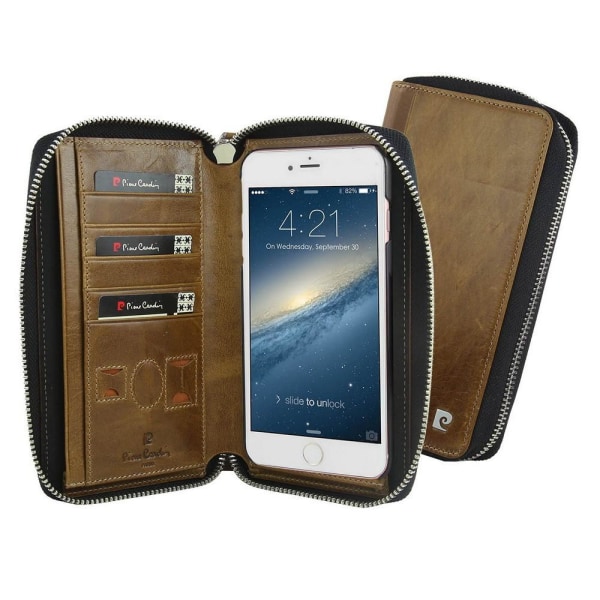 Pierre Cardin plånboksfodral av läder till iPhone 6/6S - Brun Brun