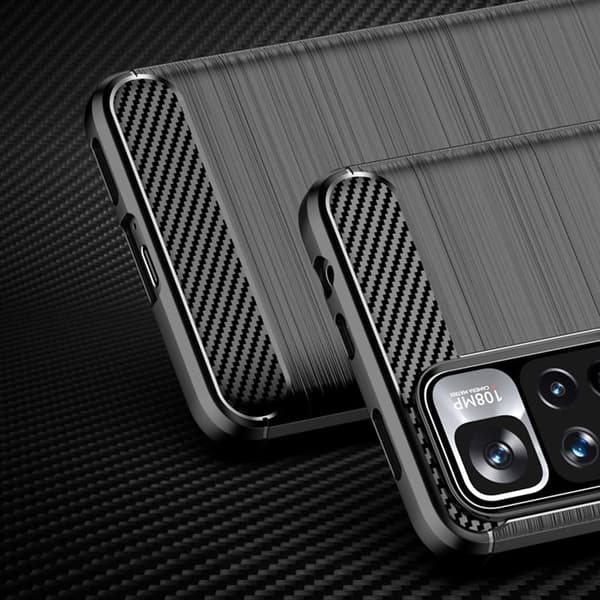 Carbon Flexible Skal Xiaomi Poco X4 NFC 5G - Musta Black