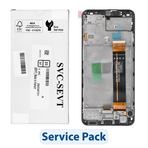 Galaxy A23 4G Skärm med LCD-display Service Pack GH82-28563A Black