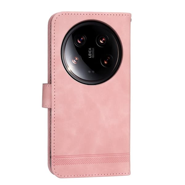 DIERFENG DF-03 Plånboksfodral för Xiaomi 14 Ultra - Konstläder - Rosa