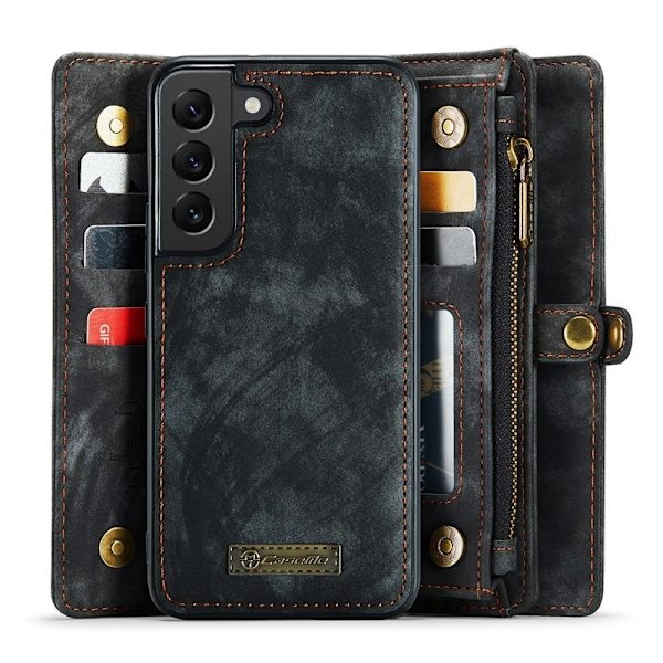 CASEME Multi-function Wallet Mobilskal för Samsung Galaxy S21 FE - Svart