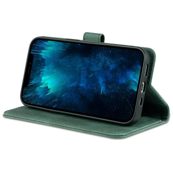 AZNS iPhone 14 Pro Plånboksfodral i Konstläder - Grön