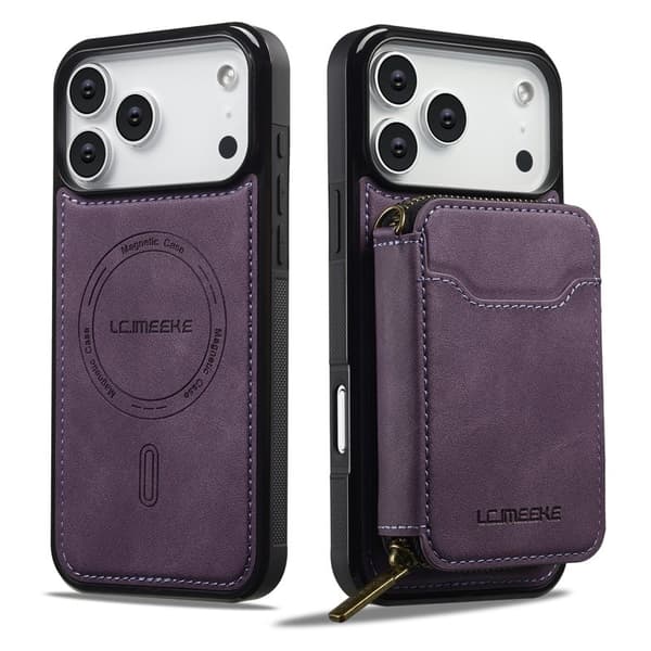 LC.IMEEKE L6 iPhone 17 Pro Plånboksfodral Konstläder - Lila