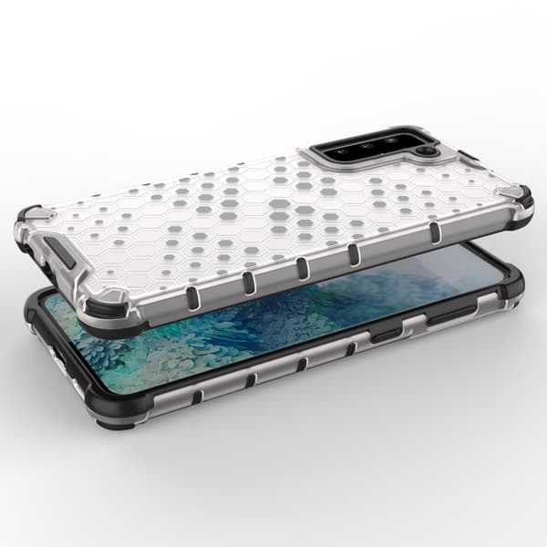 Honeycomb Armor Bumper Skal Galaxy S21 Plus 5g - Transparent Transparent