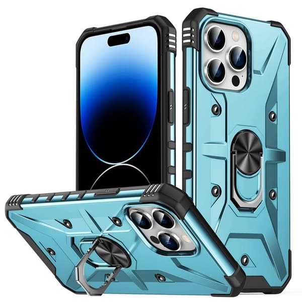 iPhone 14 Pro Max Skal Ringhållare Armor - Baby Blå Blå