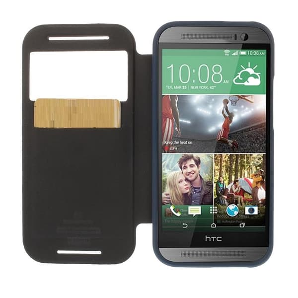 Mercury Bumper View Plånboksfodral till HTC One M8 (2014) - Mörkblå Blå
