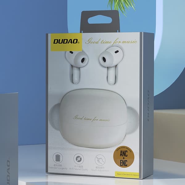 Dudao TWS In-Ear Trådlösa Hörlurar Bluetooth ANC ENC U21 Vit