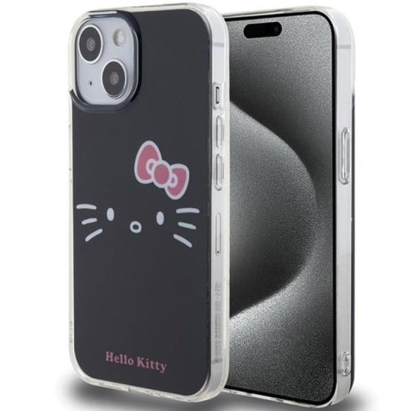 iPhone 15 Pro Mobilskal Hello Kitty IML Kitty Face - Svart