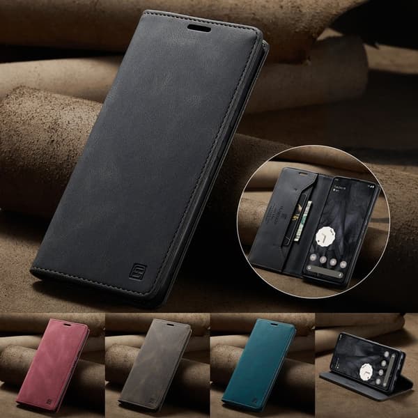 AUTSPACE Google Pixel 8 Pro Wallet Fodral KonstLäder - Svart