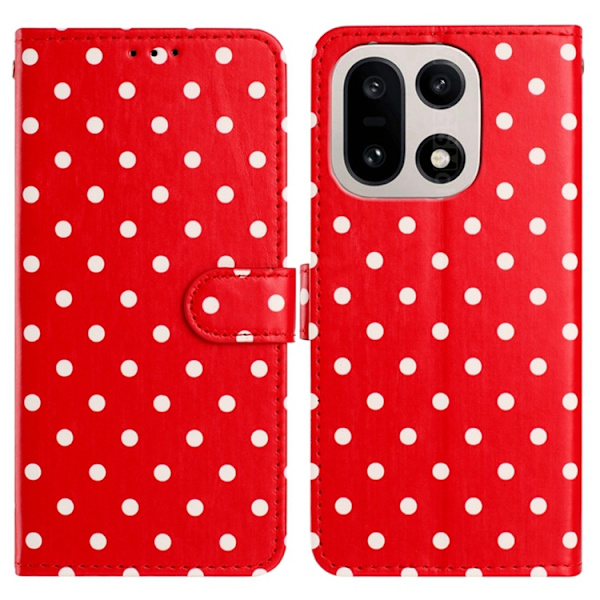 OnePlus 15 5G Plånboksfodral Polka Dot Pattern Konstläder Röd