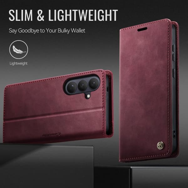 CaseMe Plånboksfodral för Samsung Galaxy S26 Konstläder RFID - Röd