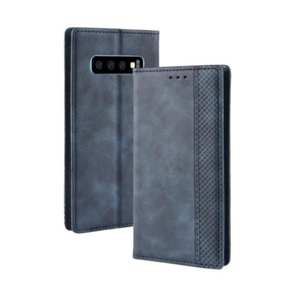 Vintage Plånboksfodral till Samsung Galaxy S10 - Blå Blå