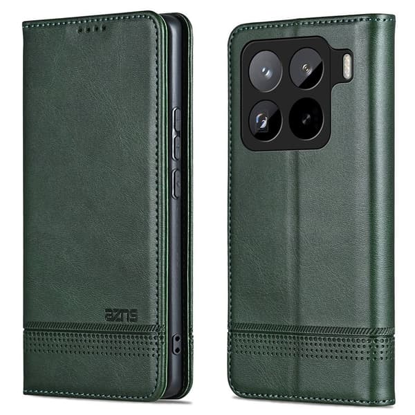 AZNS Xiaomi 15 Pro Plånboksfodral Konstläder - Grön