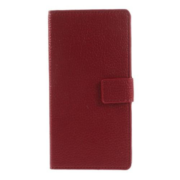 Litchi Wallet Case til OnePlus One (rød) Red
