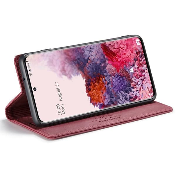 AUTSPACE A01 Plånboksfodral för Samsung Galaxy S20 Konstläder - Röd