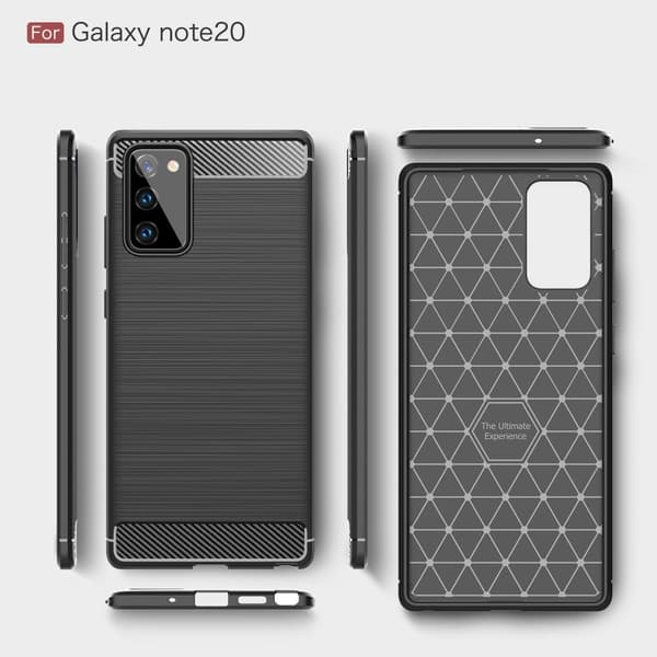 Carbon TPU Cover til Galaxy Note 20 - Sort Black